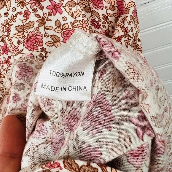 Princess Polly Floral Mini Dress Multicolor V-Neck Puff Short Sleeve Size 4 - Picture 11 of 12